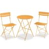 3-Piece Small Folding Patio Bistro Set w/ 2 Chairs - Thumbnail 1