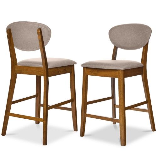 Set of 2 Modern Counter-Height Bar Stool Set W/ Upholstered Seat Cushion - Lot 131