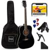 41in Acoustic Guitar Starter Kit w/ Digital Tuner, Padded Case, Picks, Strap - Thumbnail 1
