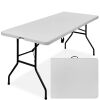Portable Folding Plastic Dining Table w/ Handle, Lock - 6ft - Thumbnail 1
