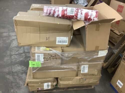 Pallet of (20) Cases of Small Candy Cane Tinsel Tree Centerpieces, 72 per Case - Lot 241