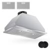 Tylza 28 in. 600 CFM Convertible Insert Range Hood with 2-Charcoal Filters and 2-3-Watt LEDs Touch Control in Stainless Steel - Thumbnail 1