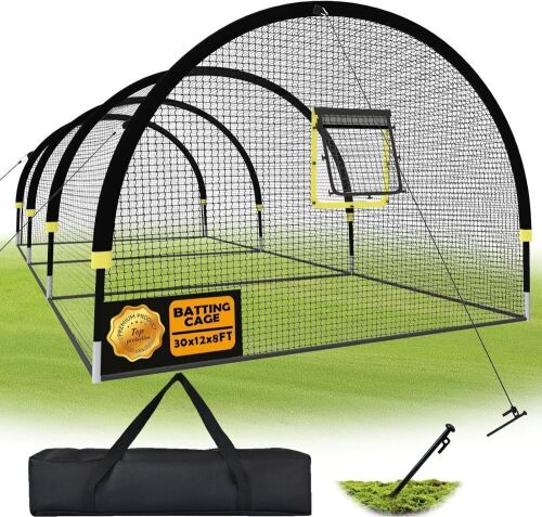 IDEATRY Baseball Batting Cage, 30' x 12' x 8' - Lot 81