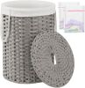 Round Rattan Laundry Hamper with Lid 19 Gal - Thumbnail 1