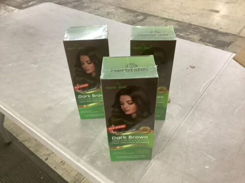 Herbishh Dark Brown Hair Color Shampoo, 3 Pack - Lot 590