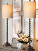 30" H Table Lamps with Sturdy Metal Bases & Textured Linen Shades, Set of 2 - Thumbnail 1