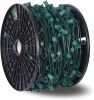 LUCKY TL 500 FT C9/E17 Christmas Light Sockets Spool Set, Green SPT-1 Wire, 12 Inch Spacing - Thumbnail 4