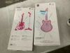 Lot of (2) 19in Kids Flash Guitar, Pretend Play Musical Instrument Toy for Toddlers w/ Mic, Stand - Thumbnail 1