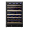 23.5 in. Dual Zone 54-Bottle Undercounter/ Freestanding Wine Cooler in Black with Reversible Door, Removable Shelves - Thumbnail 1