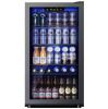 17.3 in.W Single Zone 130-Cans Freestanding Beverage Refrigerator Cooler in Black, UV Protection and Auto LED - Thumbnail 1