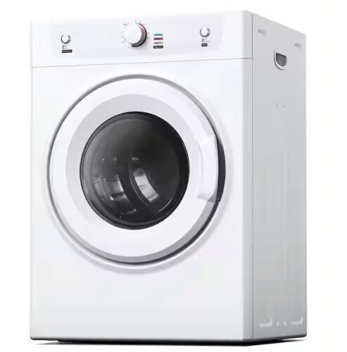 3.5 cu. ft. vented Front Load Stackable Electric Compact Dryer in White with Multiple Drying Modes, Exhaust Hose - Lot 16JF
