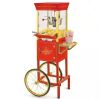 Nostalgia Vintage Professional 8 Oz Kettle Red Popcorn Machine Cart with Interior Light, Measuring Spoons and Scoop - Thumbnail 1