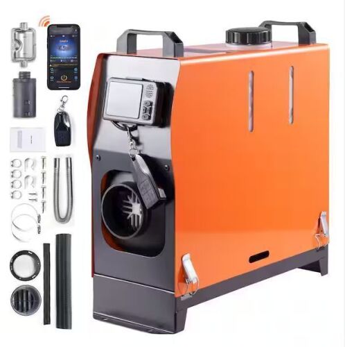 VEVOR 8KW Diesel Heater, 27296 BTU, Orange, Diesel, Utility, Convection, Portable, Cordless, Space Heater with Portable - Lot 56JF