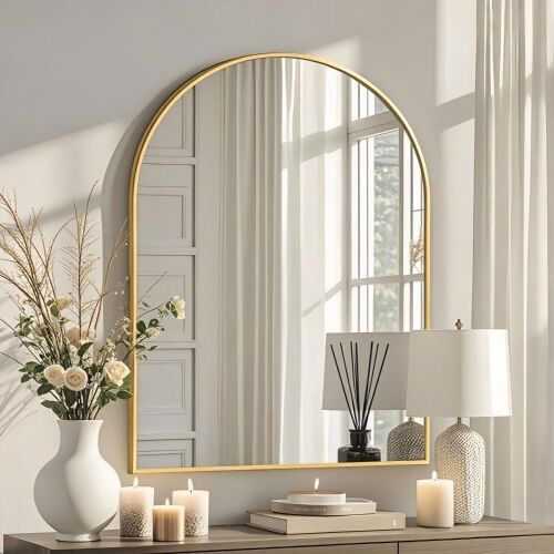 Arched Wall-Mounted Mirror, 24" x 36" - Lot 299
