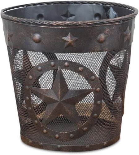DeLeon Collections Western Star, Rope Trim Metal Wastebasket - Lot 698