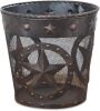 DeLeon Collections Western Star, Rope Trim Metal Wastebasket - Thumbnail 1