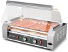Commercial Electric 7 Roller Hot Dog Machine, Dual Temp Control, Detachable Glass Cover & LED - Thumbnail 1