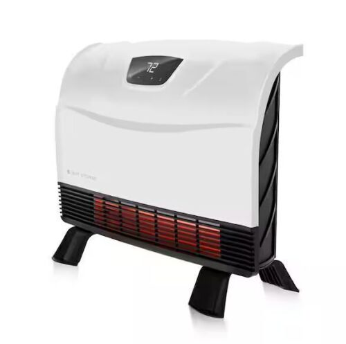 HEAT STORM Phoenix Floor to Wall Electric 1500W Convection/Radiant Infrared Quartz Compact Heater with Thermostat/Overheat Sensor - Lot 803JF