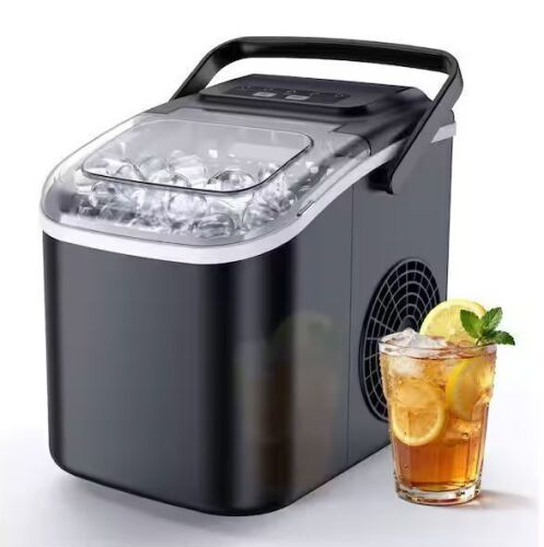 8.5 in. 26 lb. Bullet-Shaped Countertop Portable Ice Maker in Gray with 2-Ice Sizes , 6 min/8-Pieces, Auto-Cleaning - Lot 817JF