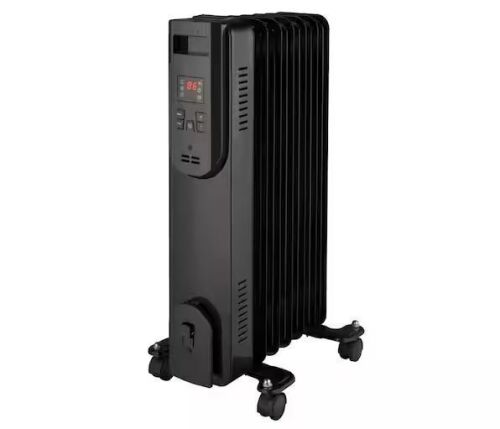 Konwin 1500-Watt Black Indoor Electric Oil-Filled Radiator Convection Radiant Space Heater with Remote Control - Lot 831JF