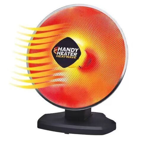 HANDY HEATER 1200-Watt Electric Oscillating Ceramic Parabolic Space Heater - Heat Works, Doesn't Oscillate Properly - Lot 846JF