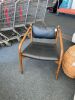 Chair With Black Leather Cushion - Thumbnail 1
