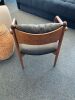 Chair With Black Leather Cushion - Thumbnail 2