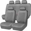 CAR PASS Quilting Faux Leather Seat Covers Full Set, Waterproof Deluxe PU Premium Auto Seat Cover, Breathable Seat Covers Universal Fit for Most Sedan SUV Van Small Truck, Airbag Compatible All Gray - Thumbnail 1