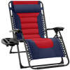 Oversized Padded Zero Gravity Chair, Folding Recliner w/ Headrest, Side Tray - Thumbnail 1