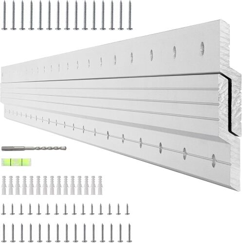 41 inch French Cleat Hanger Heavy Duty Mirror Mounting Hardware Aluminum Z Brackets Wall Hanger 250 lbs Load Interlocking Z Clips Hangers Picture Hanging Kit for Hanging Mirror, Frame - 1 Pair Silver - Lot 5599