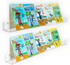 Acrylic Floating Bookshelves for Kids, 2-Pack, Extra-Large Wall Shelves for Expanding Book Collections and Family Spaces - Thumbnail 1