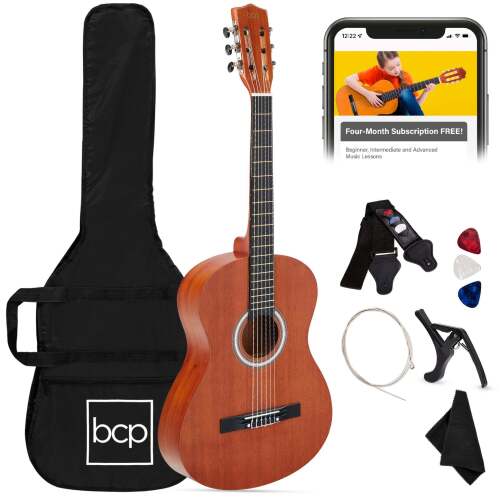 Beginner Acoustic Guitar Set w/ Case, Strap, Extra Strings - 38in - Lot 5602