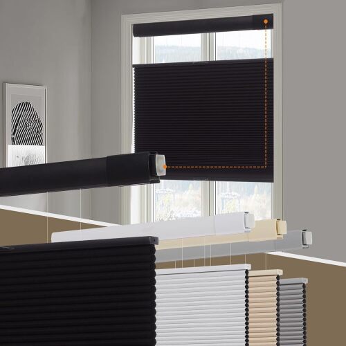 Persilux No Tools No Drill Blackout Cellular Shades for Windows Cordless Top Down Bottom Up Honeycomb Blinds,Easy to Install Cellular Blinds for Indoor Windows - Lot 5615