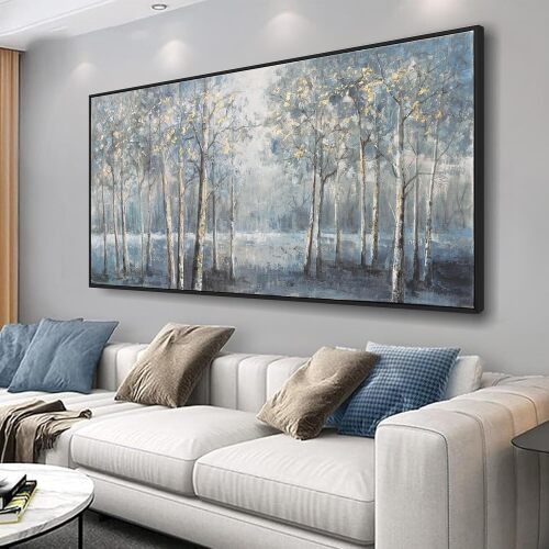 Canvas Wall Art Modern Decor Framed Wall Decorations Maximalist Home Decor Wall Art Prints Dark color system Forest Landscape Painting for Room Wall Bedroom Office Decor - Lot 5648