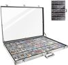 34 in X 22 in Silver Card Show Display Case Large Aluminum, Trading Card Display Case Suitable for Sports Card/TCG/Jewelry Collection - Thumbnail 1