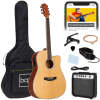Beginner Acoustic Electric Cutaway Guitar Set w/ Gig Bag, Strap - 41in - Thumbnail 1