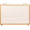 Single Panel Handcrafted Steel Mesh Fireplace Screen w/ Handles - 38x27in - Thumbnail 1