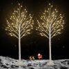 2 Pack 5FT 200LED Christmas Lighted Birch Tree, Timer Function Prelit Artificial Tree Lamp Plug in with Warm White Lights, 2 Modes Twinkling Twig Trees for Indoor Outdoor Party Christmas Decorations - Thumbnail 1