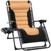 Oversized Padded Zero Gravity Chair, Folding Recliner w/ Headrest, Side Tray - Thumbnail 1