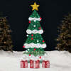 6ft Lighted 2D Christmas Tree Outdoor Decor w/ 170 LED Lights, 3 Gift Boxes - Thumbnail 1