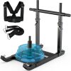 Weight Sled for Push & Pull Training, Heavy-Duty Fitness Sled with 5 Adjustable Handles, Improves Speed and Strength, Fits 1" & 2" Weight Plates - Thumbnail 1