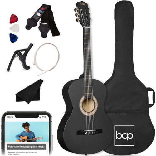 Beginner Acoustic Guitar Set w/ Case, Strap, Extra Strings - 38in - Lot 5731