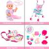 Kids 15-Piece 13.5in Newborn Baby Doll Role Play Playset w/ Accessories - Thumbnail 1