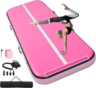 Quashley Air Gymnastics Mat 8 Inch Thick Gym Tumbling Mat With Two Velcro Connectors Flexible 10tf - Lot 5699