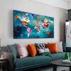 ZHAOSHOP World Map Canvas Wall Art for Living Room - Teal Wall Decor - Office Artwork Wall Decor Ready to Hang Size 29" x 59" - Thumbnail 1
