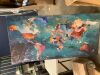 ZHAOSHOP World Map Canvas Wall Art for Living Room - Teal Wall Decor - Office Artwork Wall Decor Ready to Hang Size 29" x 59" - Thumbnail 2