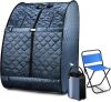 Portable Sauna, Sauna Box for Home, Personal Steam Sauna, Foldable Sauna with 3L, up to 90min,800W Steam Sauna Generator with Safety Protection, Remote Control & Portable Chair - Thumbnail 1
