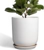 Pots for Plants - 10 Inch Ceramic Plant Pot with Drainage Hole and Saucer Large Planter for Plants Indoor Outdoor Modern Flower Pot for Home Decor - Thumbnail 1