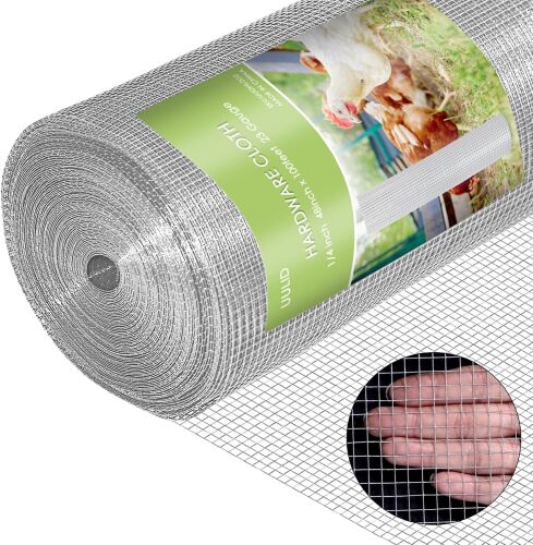 Hardware Cloth 1/4 Inch 48 x 100 ft 23 gauge Hot Dipped Galvanized After Welding Fence Wire Mesh Roll Hardware Mesh Chicken Rabbit Snake Cage Welding Fencing - Lot 5794