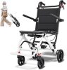 Super Lightweight Transport Wheelchair. Easy to Travel, Locking Hand Brakes, User-Friendly, Folding, Portable. for Adults or Child (up to 220lbs) - Thumbnail 1